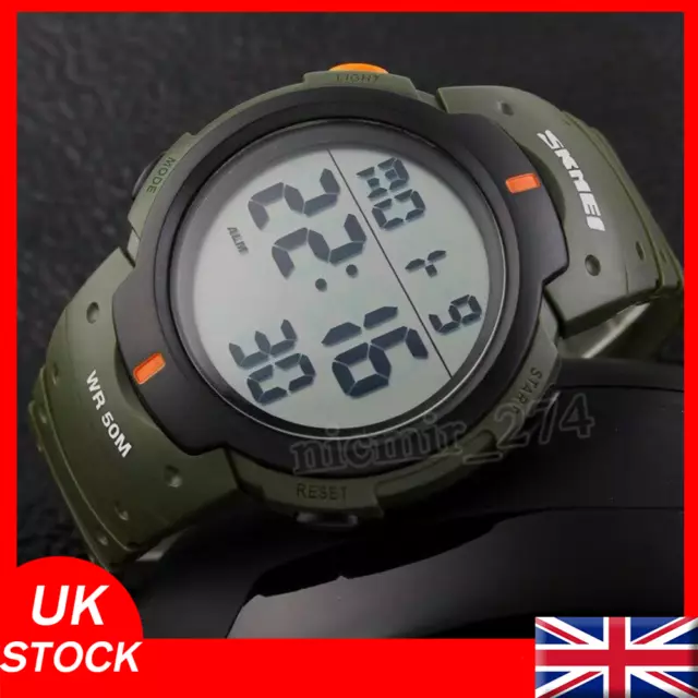 SKMEI Mens LED Digital Sport Watches Military Stopwatch Waterproof Date Watch