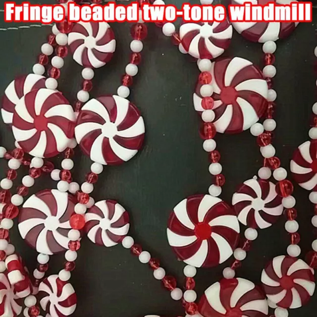 Candy Cane Sweets Red White/Green Garland Chain Bauble Christmas Tree Decoration