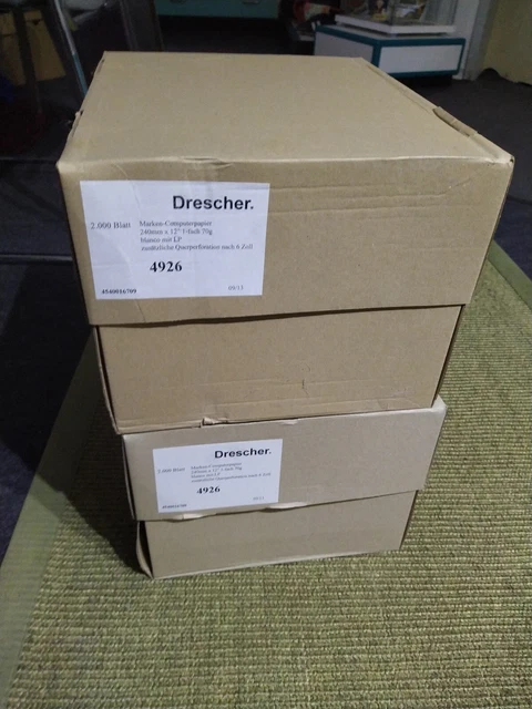 Drescher Endlospapier 12Zoll X240mm 1-fach, ca. 70g  Blanco 2x 2000Blatt 
