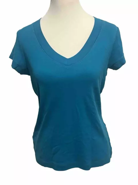 TOMMY BAHAMA Medium Aqua V-Neck T-Shirt Top Short Sleeve Women