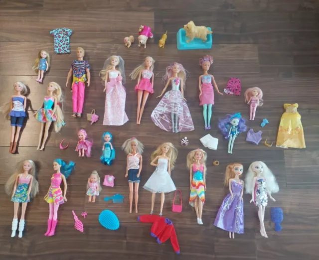 Modepuppen Konvolut - Barbie, Steffi Love, Anna und Elsa mit Zubehör