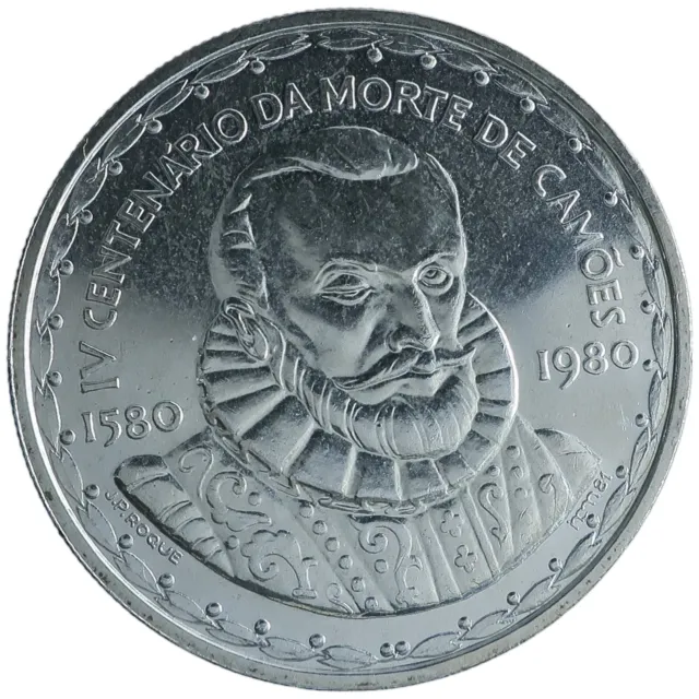 1980 (1983) Portugal Silver 1000 Escudos Luis De Camoes Poet Unc New Coin Z572
