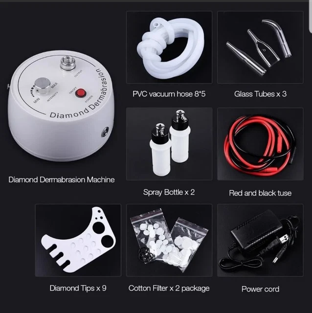 Máquina de pulverización al vacío de microdermabrasión dermoabrasión facial 3 en 1 diamante