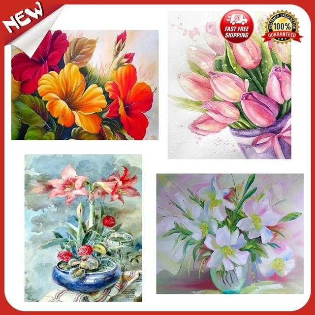 Pintura al óleo del Reino Unido por números flor hágalo usted mismo dibujo moderno arte de pared imagen sin marco