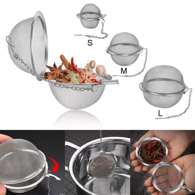 Stainless Tea Infuser Sphere Locking Spice Tea Ball Strainer MeshTea FilterEL