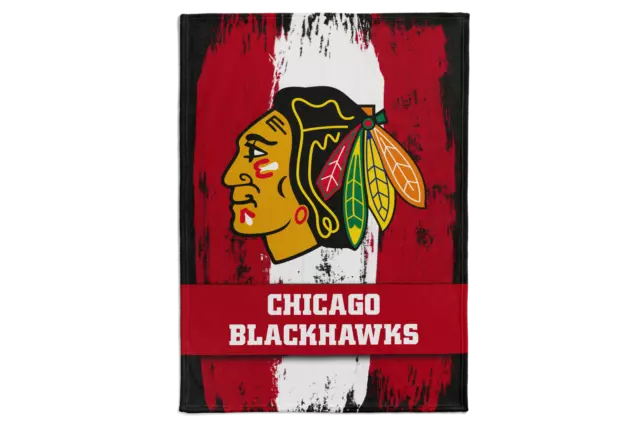 Chicago Blackhawks NHL Eishockey Superweiche Kuscheldecke Fleece Decke