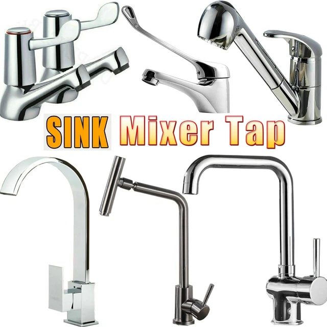 Modern Kitchen Mixer Tap Swivel Mono Lever Pull Out Hose Spray Chrome Sink Taps