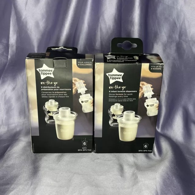 New Tommee Tippee Baby On-the-go Milk Powder Formula Dispenser 6 Each X 2 Boxes