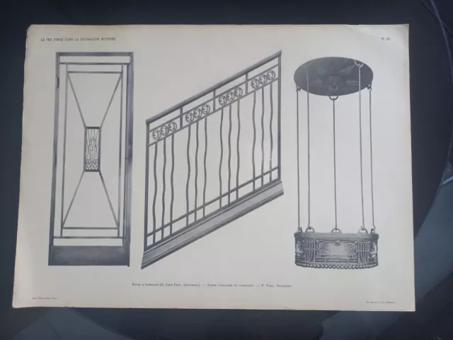 Le Forgé dans la Décoration Moderne Planche N°32 Ferronnier YUNG 1925 G Fleury