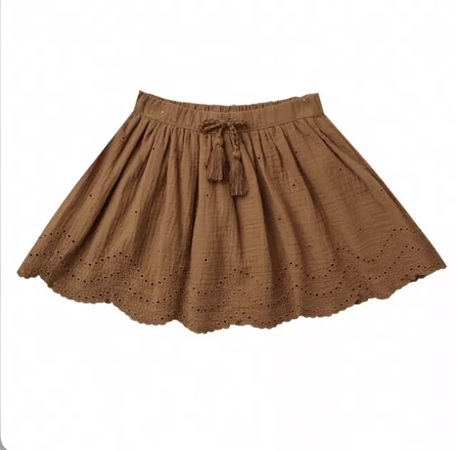 Rylee + Cru Mini Skirt A Line Ochre Brown Color Size Large Women’s Elastic Waist