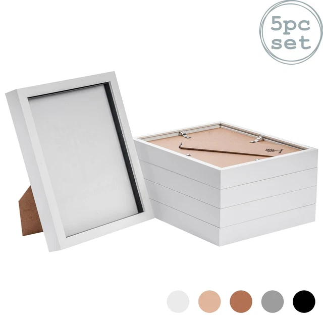 5x 3D Box Photo Frames Standing Hanging Craft Shadow Frame 8 x 10" White