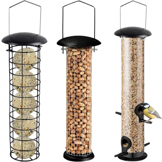 Metal Bird Nut Seed Feeder Hanging Large Easy Fill Wild Bird Feeding Station