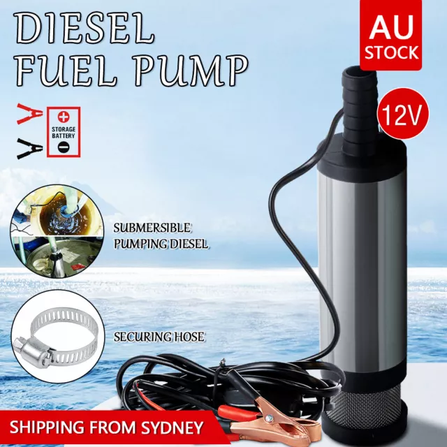 DC 12V Portable Submersible Diesel Pump Transfer Fuel Oil Water Caravan 12 L/Min