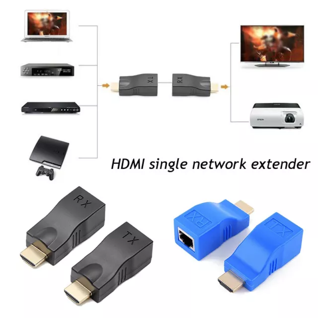 4 Pièces 4K 1080P Hdmi Extender Vers Rj45 Sur Cat 5E/6 Réseau Lan Ethernet F