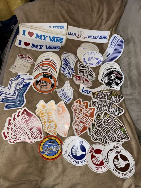 Large Lot of Vintage VANS Stickers - Off The Wall - Fast Times - Man, I Need