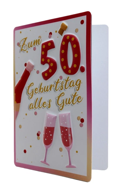 50 JAHRE GEBURTSTAGSKARTE Sekt Grußkarte Karte Geburtstag