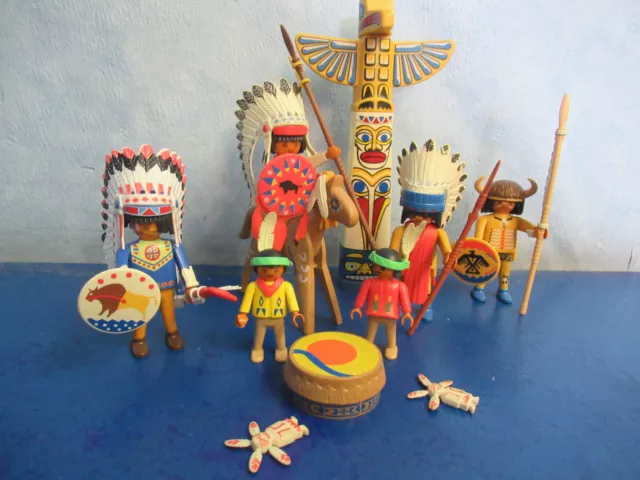 Western Indianer Häuptling Figuren Gruppe Materpfahl   Playmobil 1605