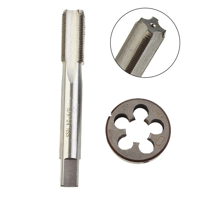 2 Pcs/HSS 5/8-24 UNEF Right Hand Thread Tap And Die Set 5/8 X 24 Parts