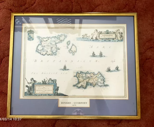 Antique Map of Jersey & Guernsey in 1645 by J Blaeu - The Channel Islands