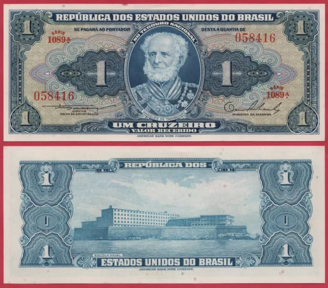 Brazil 1 Cruzeiro 1954-1958 Nd P150 Banknote Unc