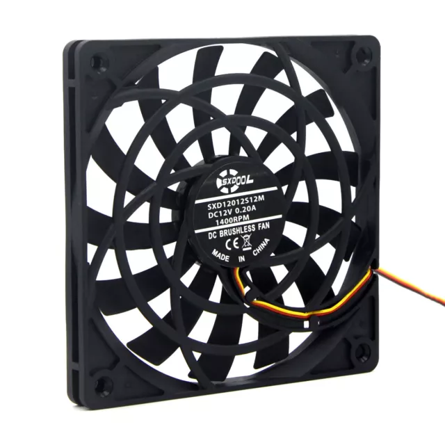 SXDOOL 120mm 12mm Slim Computer PC Mute Cooling Fan 120X12mm DC 12V 3-Pin Quiet