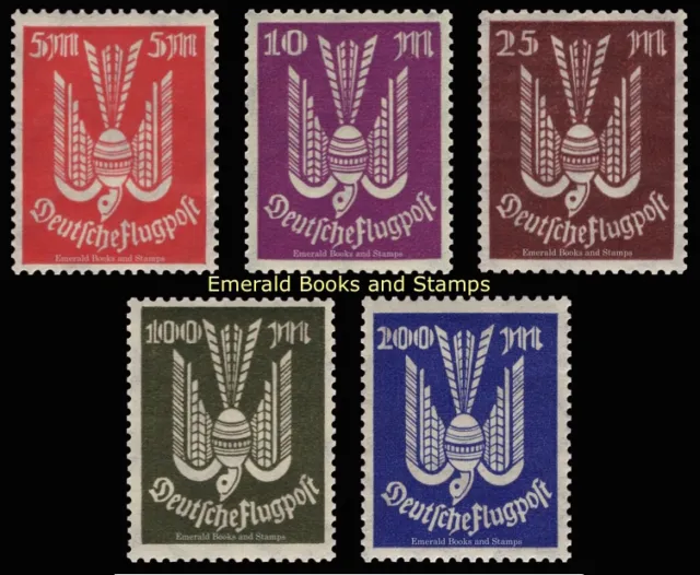 EBS Germany 1923 - Airmail - Wood Dove (III) - Michel 263-267 - MNH**