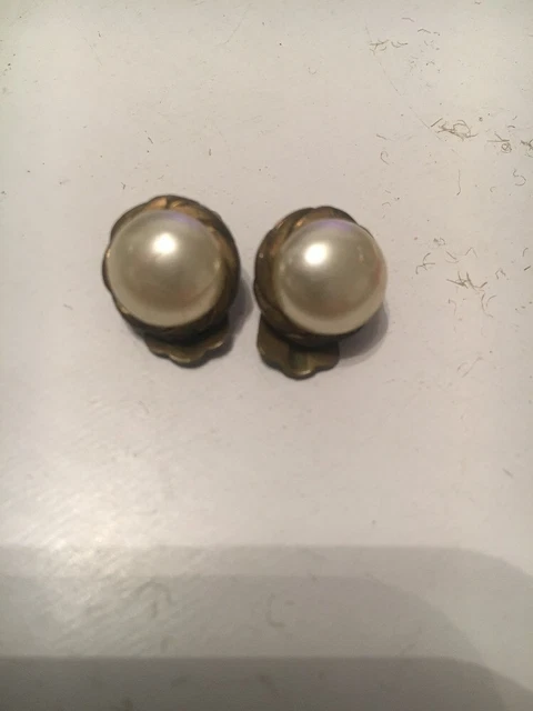 Boucles D'oreilles Clips Années 1950 - Plaqué Or - Marque ORIA - 4 Cm