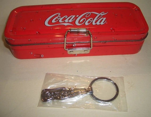 Scatola porta matite Coca Cola + portachiavi NUOVO