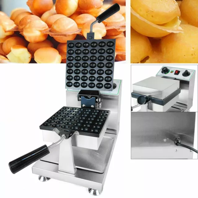 Commercial Electric Rotated Egg Bubble Waffle Maker Mini Waffle Machine 1200W