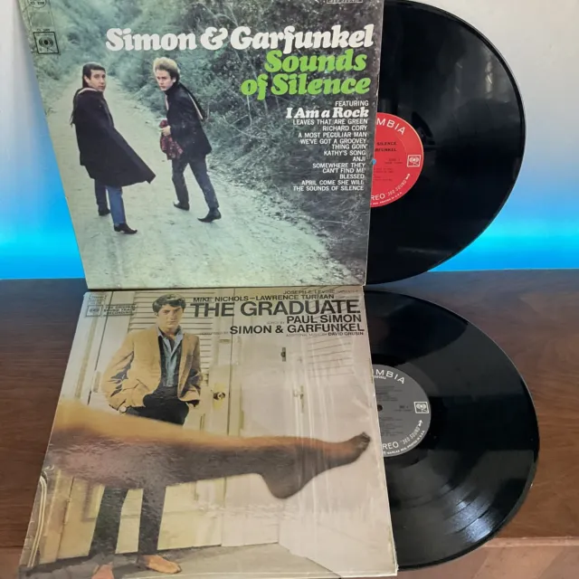 Simon & Garfunkel Lot Of 2 Records - Sounds of Silence, The Graduate (in shrink)
