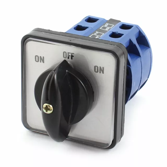 Square Panel 2-Pole 3-Position Momentary Universal Rotary Changeover Switch