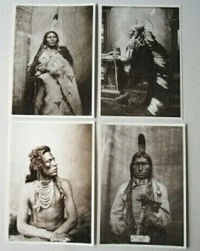 Vintage Printed Azusa Postcards Early Native American Indians 1982 -D31