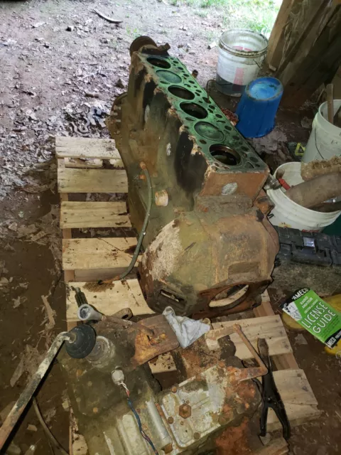 FJ40 Toyota Land Cruiser F Engine Block + Parts 1974