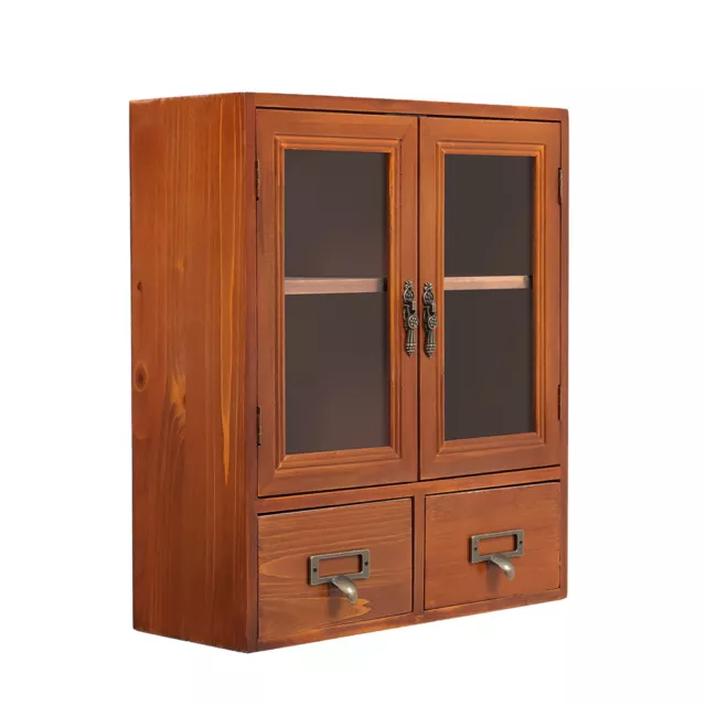 FreeStanding Vintage Cabinet Storage Cupboard with Door Wooden Shelves Drawer UK