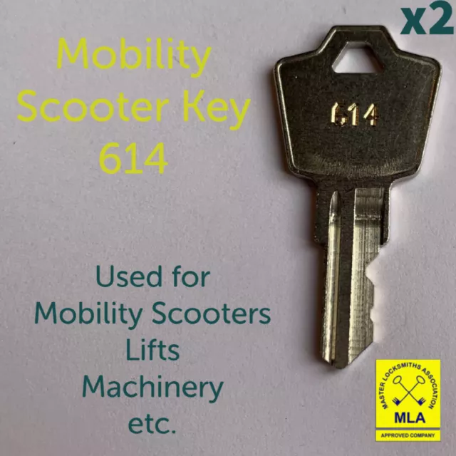 2x 614 Replacement Mobility Scooter Key - APEM JD PRIDE - Switch Lift Fire Panel