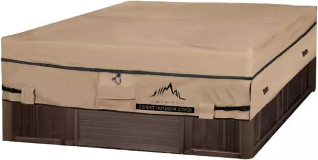 Tub Cover Heavy Duty Polyester Waterproof UV Protection SPA Cover Hot Tubs Beige