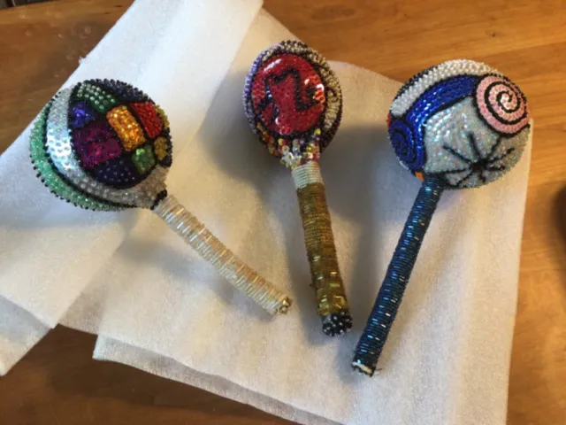 Beaded sequin Maracas musical instruments (Price is for all Three)