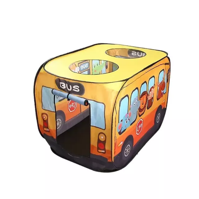 School Bus Folding Pop Up Tent Interactive Game Outdoor House Play Toy Kid Gift> 3
