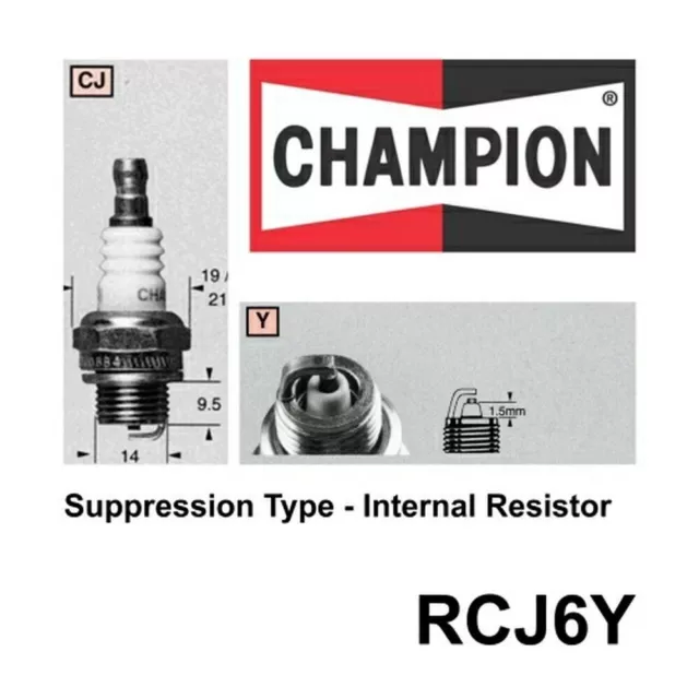 4x New CHAMPION Performance Driven Quality Small Engine Spark Plug #RCJ6Y