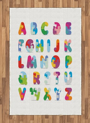 140 x 100 cm Sevi 60531 Tappeto con lettere dellalfabeto 