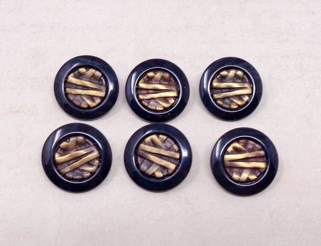 Lot de 10 boutons plats en plastique à 2 trous en velours noir 27