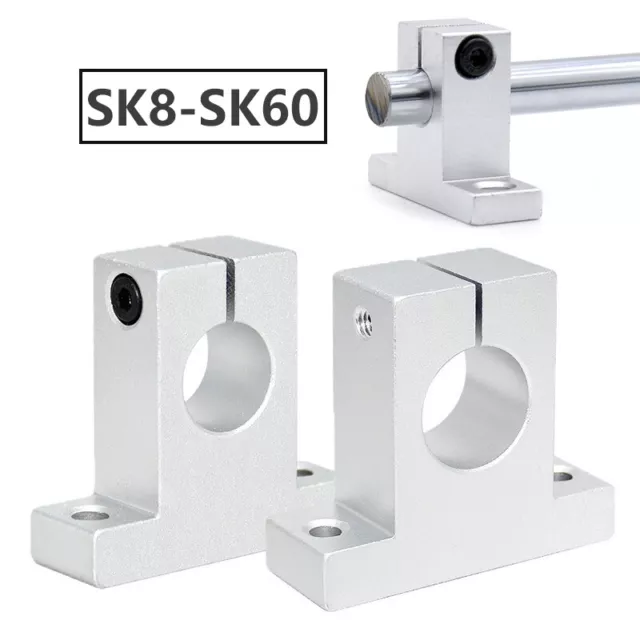 Aluminum Linear Motion Slide Rail Shaft Support SK8-SK60 For Φ8-60mm Rod Bar