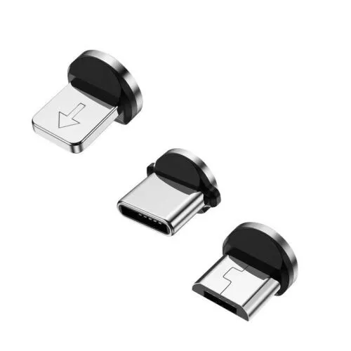 Cabezal Magnetico para cables Tipo C 8Pin o Micro USB Carga Rapida y Datos Movil