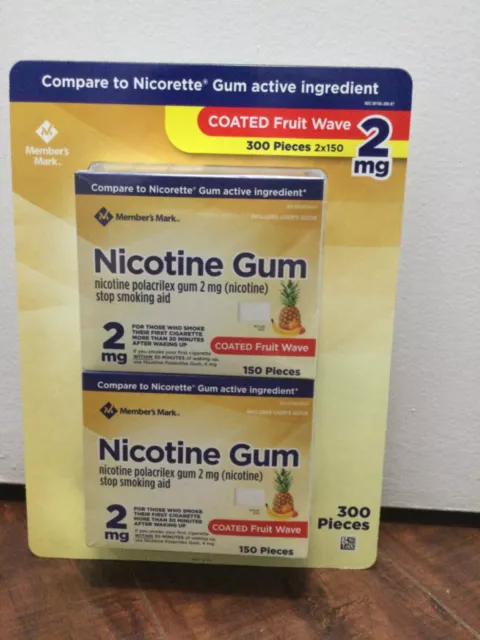 Onda de fruta recubierta de goma de nicotina 300 piezas 2x150 2 mg