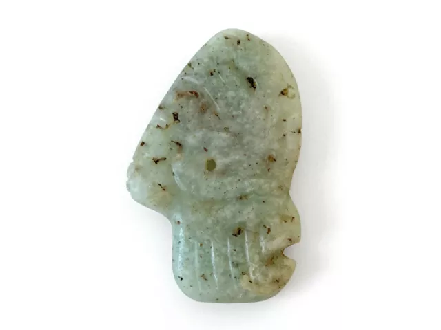 Pre Columbian Translucent Jade Double Side Carved Face