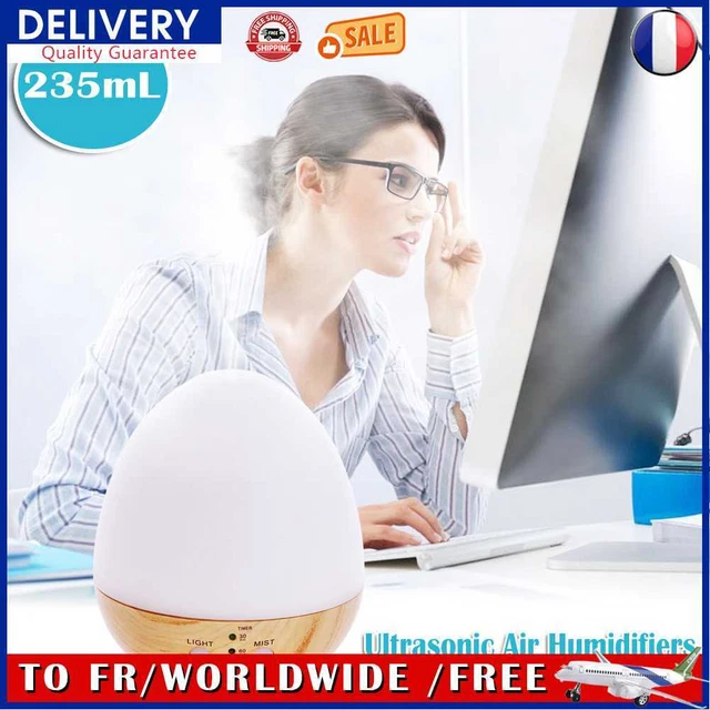 235ML Ultrasonic Air Humidifiers Wood Grain Egg Design Essential Oil Aroma-17828