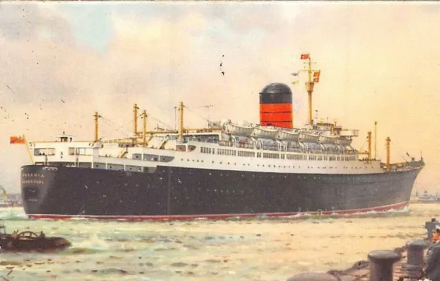 CUNAR LINE~STEAMER IVERNIA~1960s LETTER CARD POSTCARD