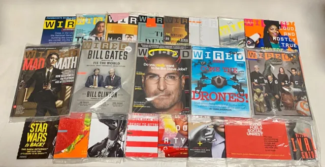 Wired Magazines Lot of 20 2012-2016 VERY GOOD - BRAND NEW Condition