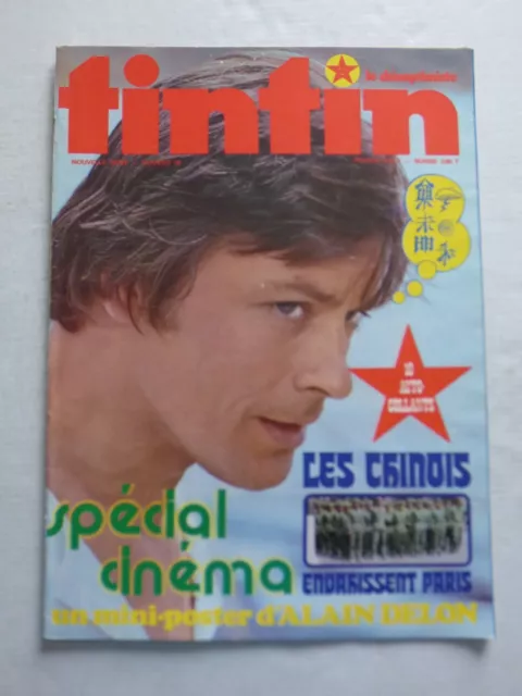 TINTIN L'HEBDOPTIMISTE n° 39  POSTER ALAIN DELON SANS AUTO COLLANTS