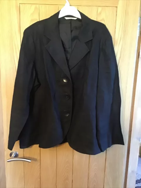 Ladies Black Linen Blazer/Jacket Size 24 Brand New Stunning